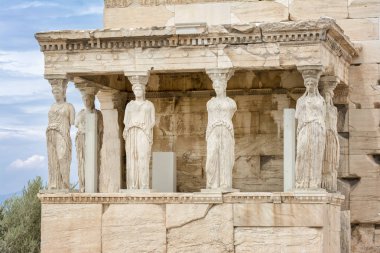 Erechtheion, Atina, Yunanistan akropolisi üzerinde Caryatids sundurma   