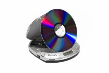 Portable Cd Player Isolated On White Background clipart