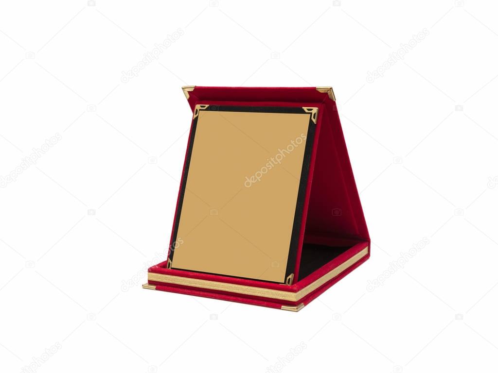 Red Blank Plaque Isolated On White Background