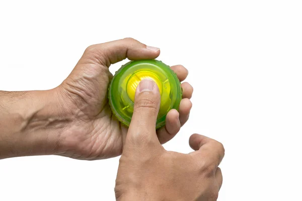 Hands Using Gyroscopic Ball For Exercise — Stock Photo, Image