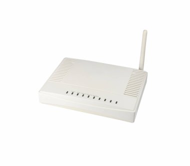 Beyaz arka plan üzerinde izole adsl modem