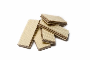 Beyaz arkaplanda izole çikolatalı gofretler