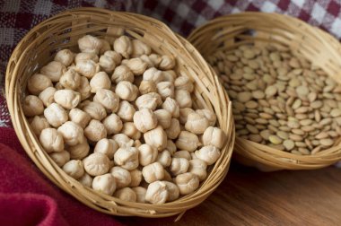 Saman kase nohut ve yeşil mercimek