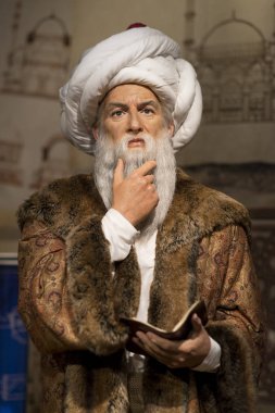 Istanbul, Türkiye, 19 Aralık 2017: Balmumu heykel Madame Tussauds İstanbul Mimar Sinan (Mimar Sinan). Sinan 300'den fazla önemli yapıları için sorumlu bir ünlü Osmanlı architech yapıldı.