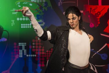 ISTANBUL, TURKEY, DECEMBER 19, 2017: Wax sculpture of Michael Jackson at Madame Tussauds Istanbul. Michael Jackson who died on June 25, 2009 was an American singer, songwriter, and dancer.