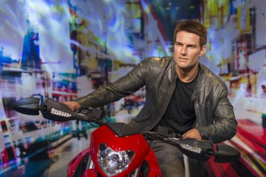 Istanbul, Türkiye, 19 Kasım 2017: Tom Cruise Madame Tussauds Müzesi Istanbul, mum HEYEL. Tom Cruise ABD'li oyuncu ve yapımcı olduğunu.
