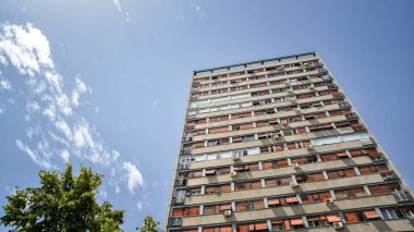 Düşük açılı çekim bir daire Belgrad, Sırbistan