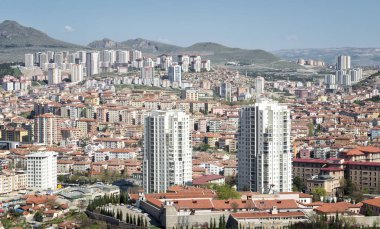 Ankara, Türkiye, 8 Nisan 2018: Ankara, Türkiye'nin sermaye şehir Cityscape.