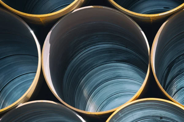 Stack Big Industrial Metal Pipes — Stock Photo, Image