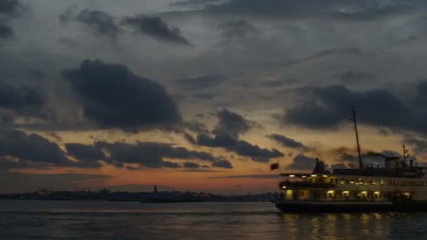 Time Lapse Video Van Kadikoy Coastline Istanbul Turkije — Stockvideo