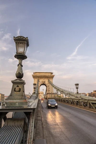 Chain Bridge Sunset Будапешт Венгрия — стоковое фото