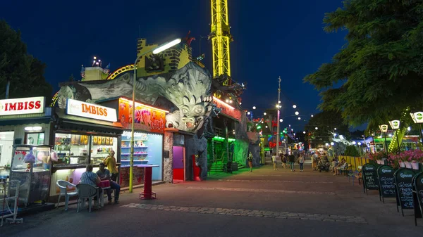 Wien Österrike Juli 2016 Natt Skott Från Wurstelprater Nöjespark Och — Stockfoto