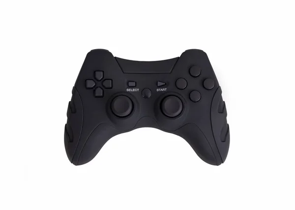 Joypad Noir Isolé Sur Fond Blanc — Photo