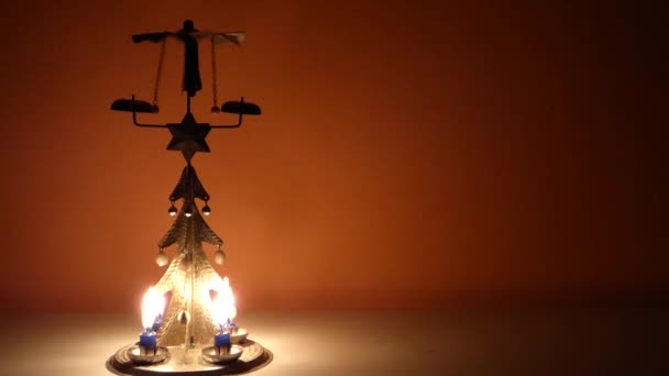 Carillon dell'albero di candela di Natale — Video Stock