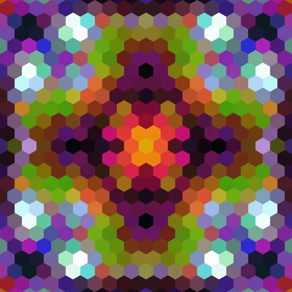 Kaleidoscopic baixo poli hexágono estilo vetor mosaico fundo — Vetor de Stock