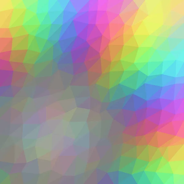 Rainbow low poly triangle style vector mosaic background — Stock Vector