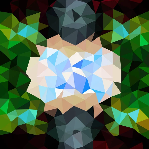 Kaleidoskopische Low-Poly-Dreieck-Stil Vektor-Mosaik Hintergrund — Stockvektor