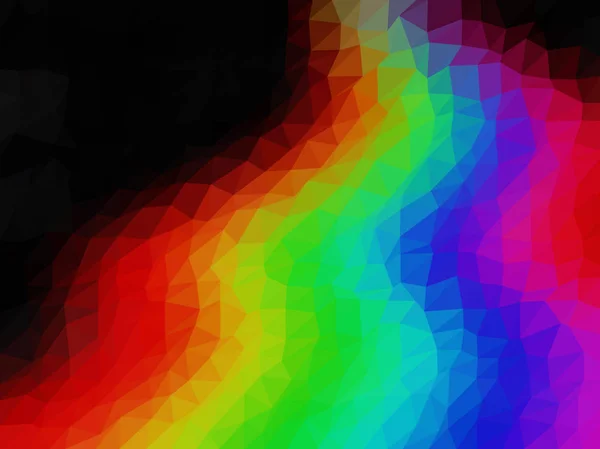 彩虹低多边形三角风格矢量马赛克背景 — 图库矢量图片