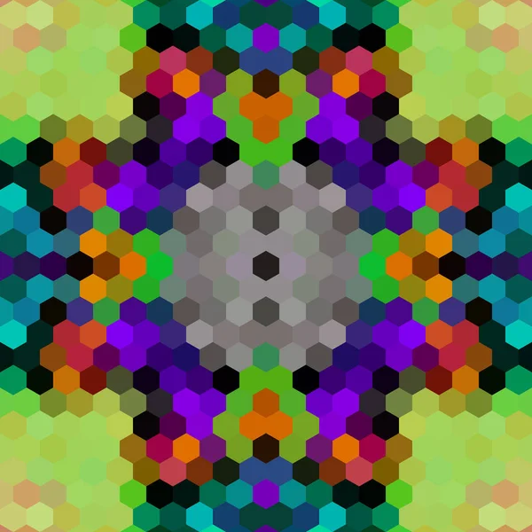 Kaléidoscopique bas poly hexagone style vectoriel mosaïque fond — Image vectorielle