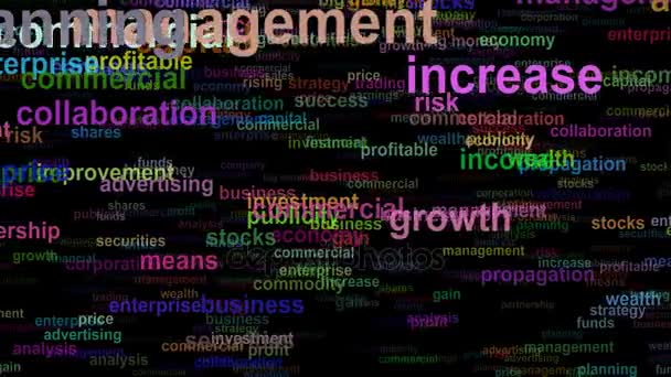 Palavras conceito de negócio movendo-se direito, loop sem costura — Vídeo de Stock