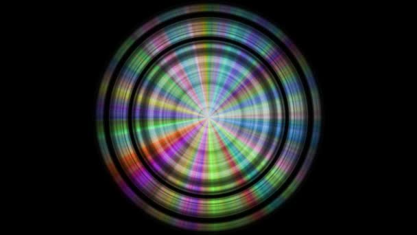 Металлический диск с цветными отражениями, бесшовная петля — стоковое видео