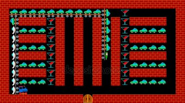 Tren puzzle, retro tarzı düşük çözünürlüklü pixelated oyun grafik animasyon, düzey 47