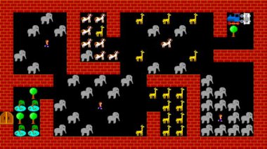 Tren puzzle, retro tarzı düşük çözünürlüklü pixelated oyun grafik animasyon, düzey 46