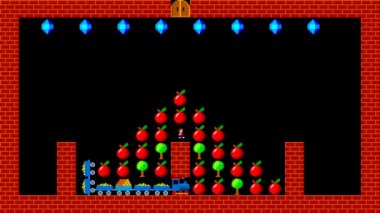 Tren puzzle, retro tarzı düşük çözünürlüklü pixelated oyun grafik animasyon, seviye 4