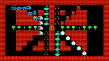 Tren puzzle, retro tarzı düşük çözünürlüklü pixelated oyun grafik animasyon, düzey 43