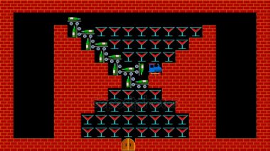 Tren puzzle, retro tarzı düşük çözünürlüklü pixelated oyun grafik animasyon, düzey 34