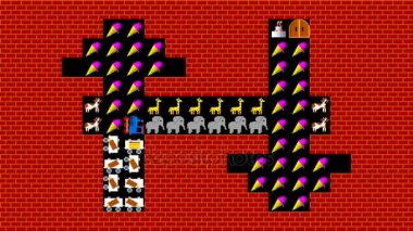 Tren puzzle, retro tarzı düşük çözünürlüklü pixelated oyun grafik animasyon, level 42