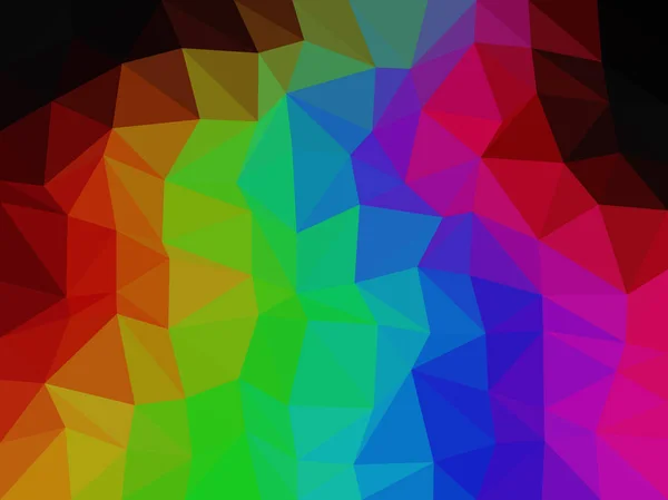 虹低ポリ三角形スタイルのベクトル モザイクの背景 — ストックベクタ