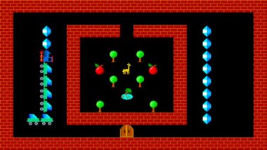 Tren puzzle, retro tarzı düşük çözünürlüklü pixelated oyun grafik animasyon, seviye 8
