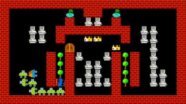 Tren puzzle, retro tarzı düşük çözünürlüklü pixelated oyun grafik animasyon, düzeyi 33