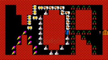 Tren puzzle, retro tarzı düşük çözünürlüklü pixelated oyun grafik animasyon, düzeyi 33