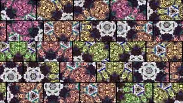 Mosaico caleidoscópico vj lazo sin costura — Vídeo de stock
