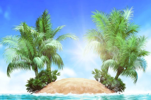Slunečná Tropická Karibská Pláž Palmami Tyrkysovou Vodou Dovolená Karibském Ostrově — Stock fotografie