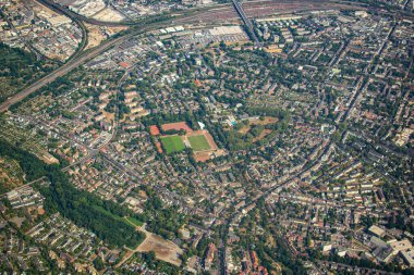 Uçaktan havadan çekim, Almanya gökyüzünden.