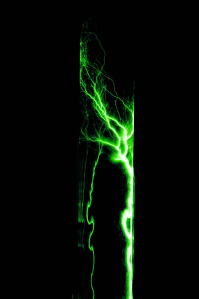 Lightning flash discharge of electricity on transparent backgrou