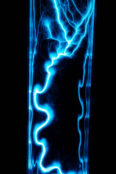 Lightning flash discharge of electricity on transparent backgrou
