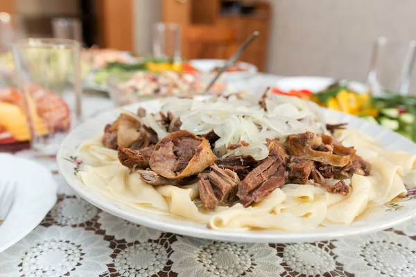 traditional food on the table, kitchen