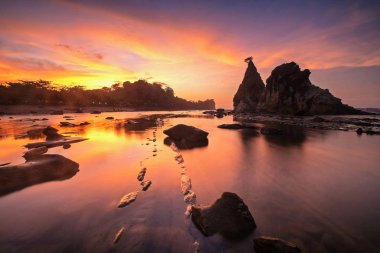 Banten West Java 'daki Sawarna Sahili