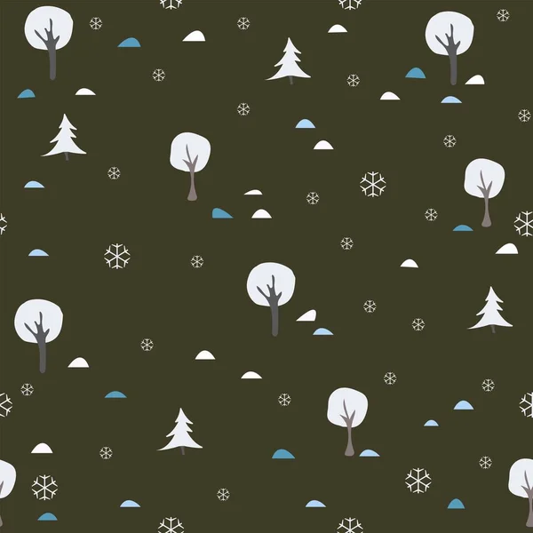 Patrón Navideño Fondo Con Árboles — Vector de stock