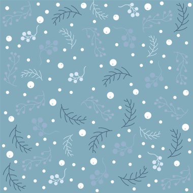 Böğürtlenli, çiçeksiz desen, arka plan. Vektör illüstrasyonu 