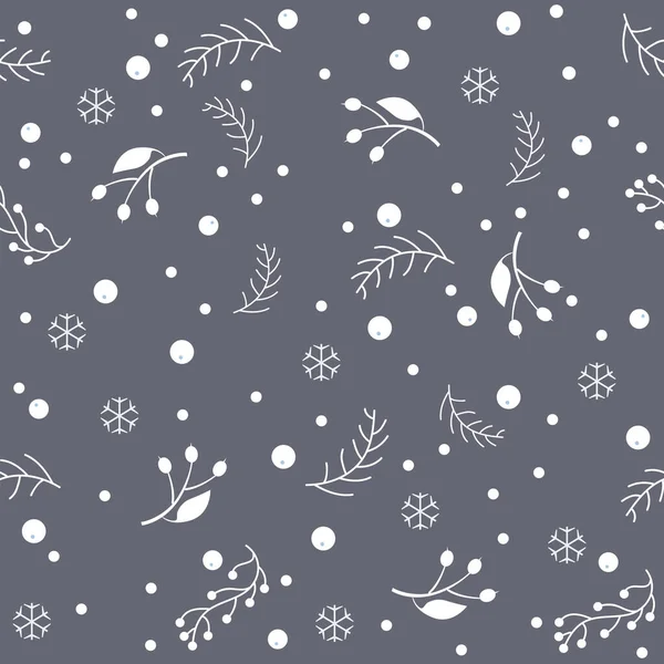 Natale Natale Pattern Sfondo Con Piante — Vettoriale Stock