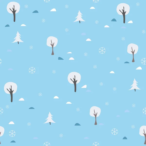 Feriado Padrão Natal Fundo Com Árvores Neve — Vetor de Stock