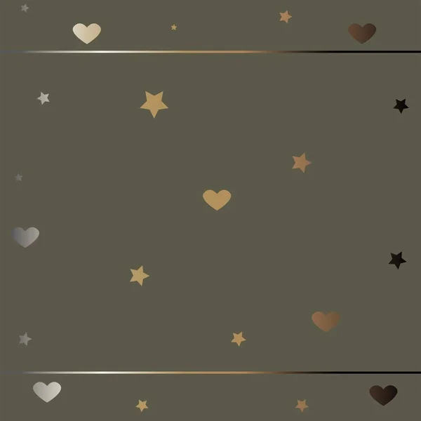 Holiday Pattern Background Hearts Stars Vector Illustration — Stock Vector