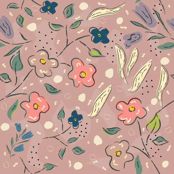 Motif Floral Sans Couture Fond Illustration Vectorielle — Image vectorielle