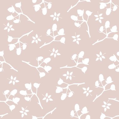 Böğürtlenli, çiçeksiz desen, arka plan. Vektör illüstrasyonu 