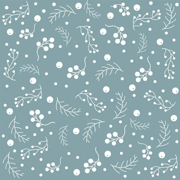 Floral Seamless Pattern Berries Background Vector Illustration — Stock Vector